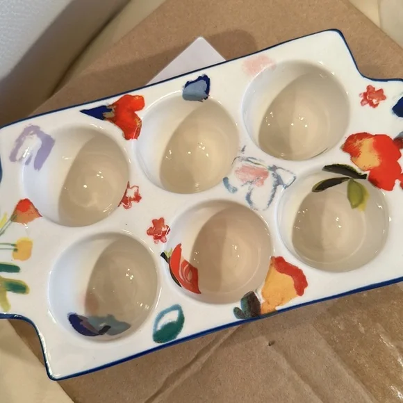 LAST ONE ! Anthropologie HAPPY BRIGHT CHEERFUL Luna Bakeware Egg Crate NWT - Picture 4 of 6